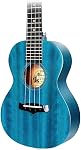 Enya Concert Ukulele EUC-25D 23 Haut de l'acajou solide de pouce - Kit débutant avec étui, Tuner, Strap, Strings, Capo, Shaker de sable, Pick, Costume polonais - Son professionnel pour les débutants & Adultes (Couleur Bleue)- Kit pour débutants Ukulele avec Gig Bag, Capo, Tuner