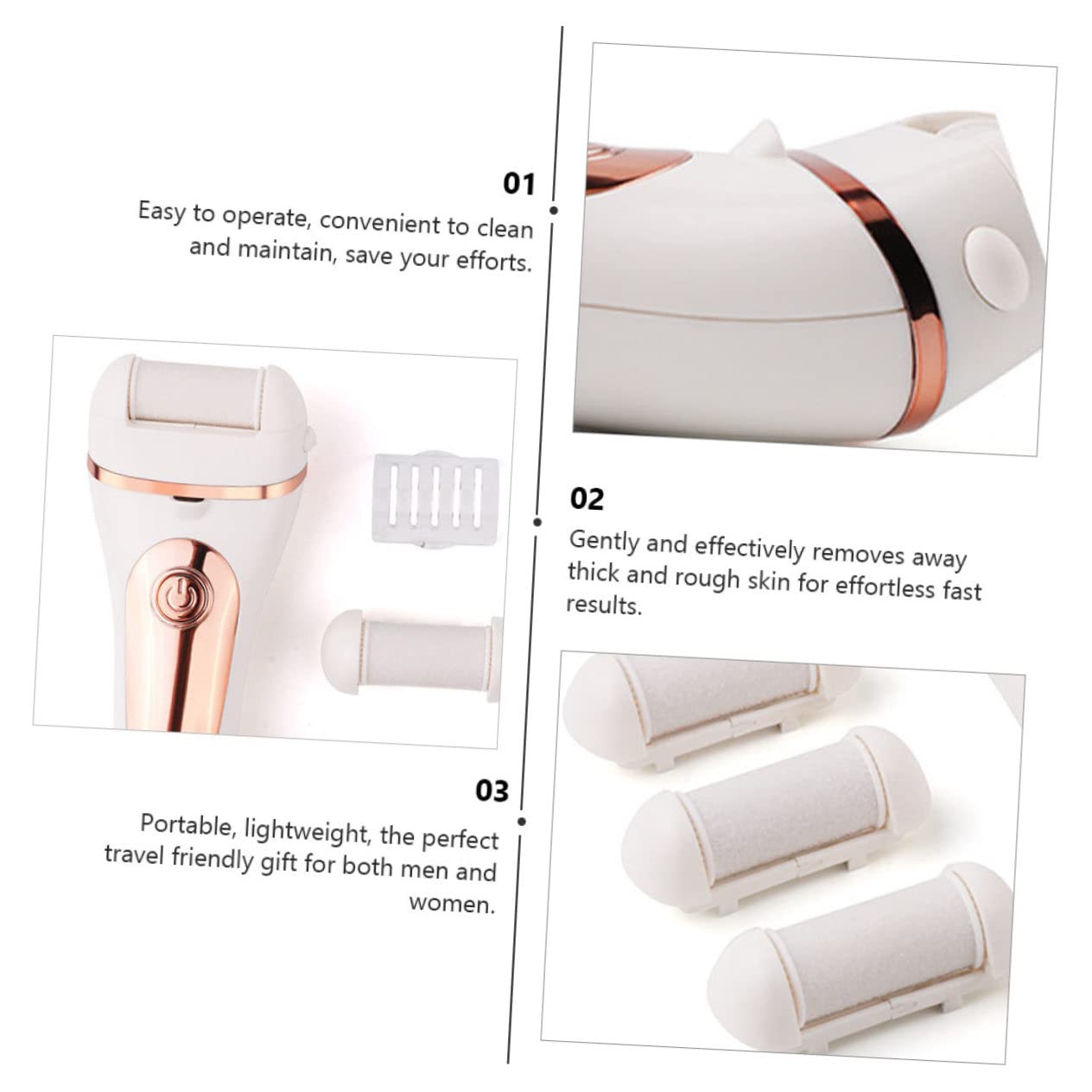 PLAFOPE Eléctrica Para Pies Removedor De Callos Fácil De Usar y Limpiar Diseño Ergonómico
