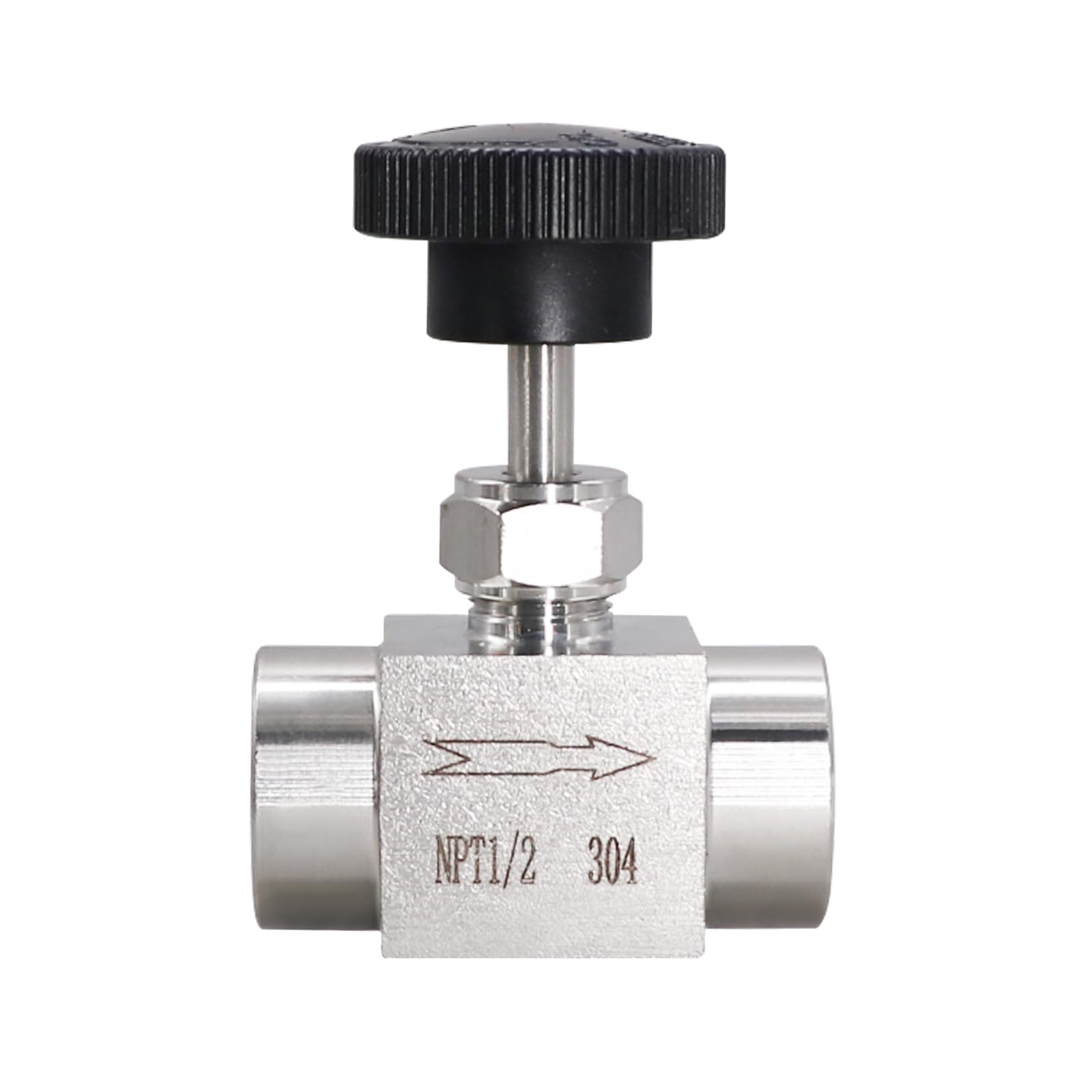 Napredak Stainless Steel Needle Valve NPT 1/2 Female Micro Flow Control Valve for Water/Oil/Gas, 1PC