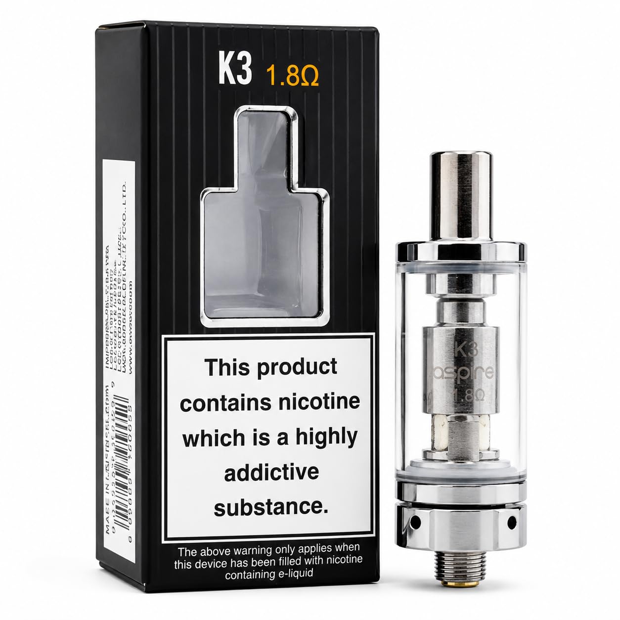 ASPIRE K3 Tank Refillable MTL Clearomizer [Silver]