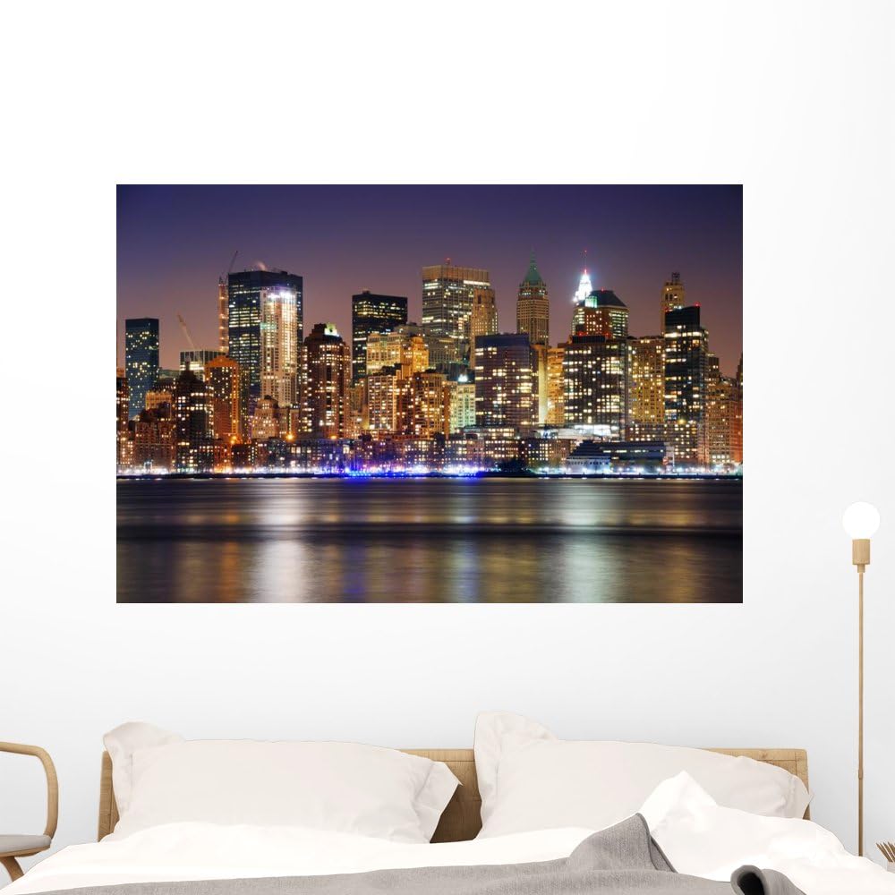 New York City Skyline Wall Mural Peel and Stick Graphic (48 in W x 32 in H) WM204447