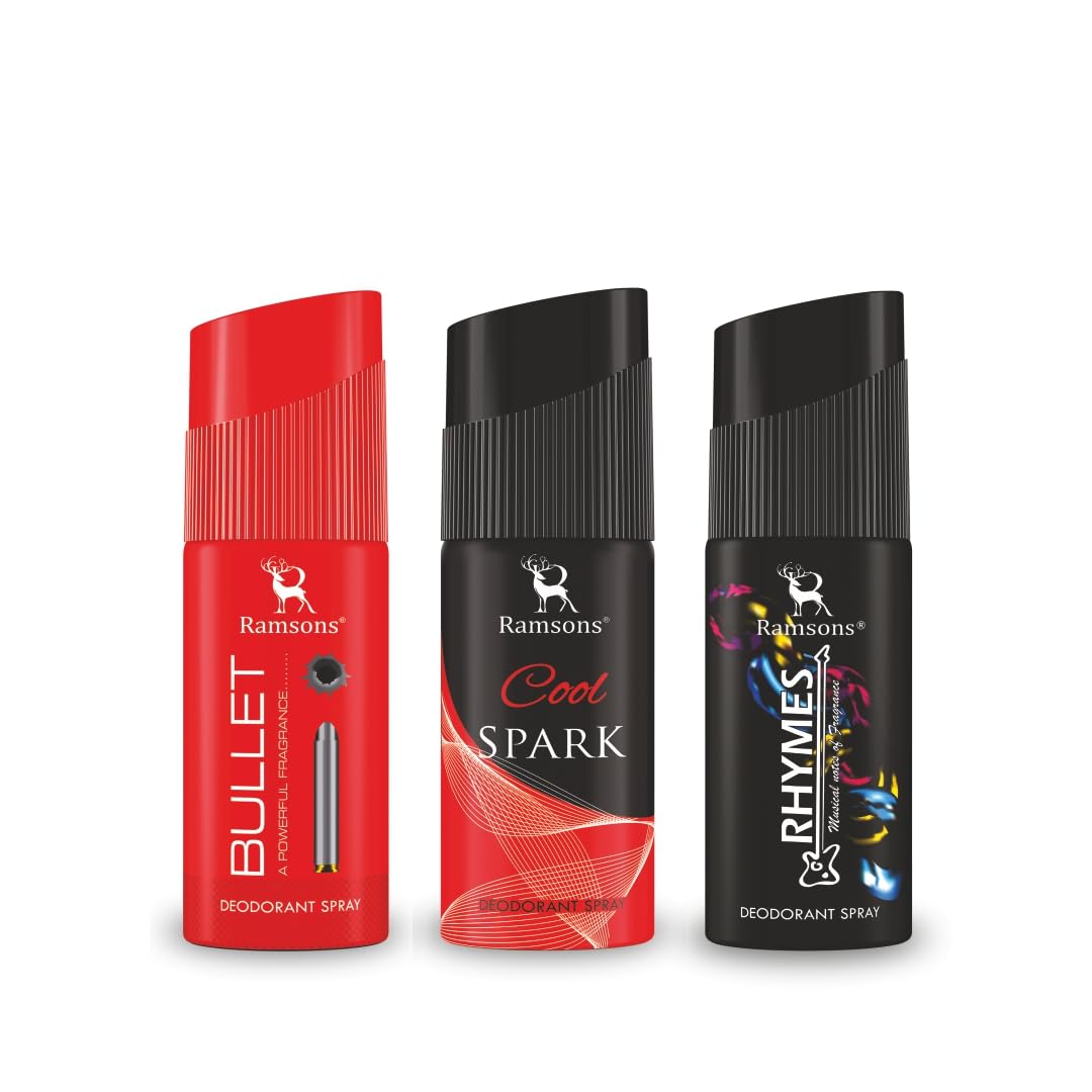 Ramsons Bullet, Cool Spark & Rhymes Deodorant Spray Combo Pack of 3 (40ml Each) | Body Spray for Men & Women | Long-Lasting Fresh Scent | Ideal Gift Combo Set-image-45