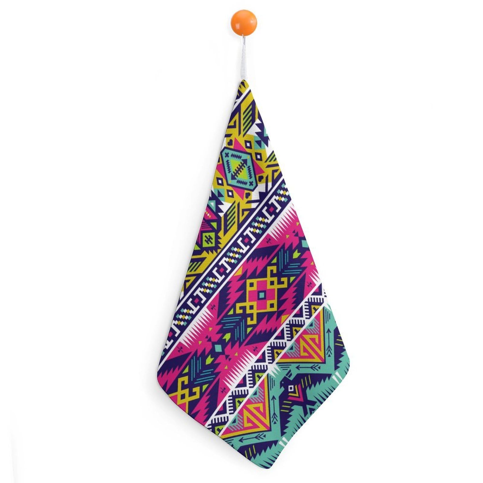 TXFBTRFSA Aztec Abstract Art Print Hand Towels with Hanging Loop Kitchen Towel Handkerchiefs Cleaning Cloths