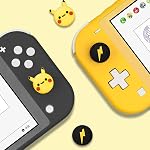 DLseego Bouchons de poignée de pouce compatibles avec commutateur & Lite & OLED, Bouchons de joystick doux Silicone Protective Stick Cover 3D Analogique 4PCS Boutons d'adhérence pour contrôleur de console Joy-Handle - Jaune et noir