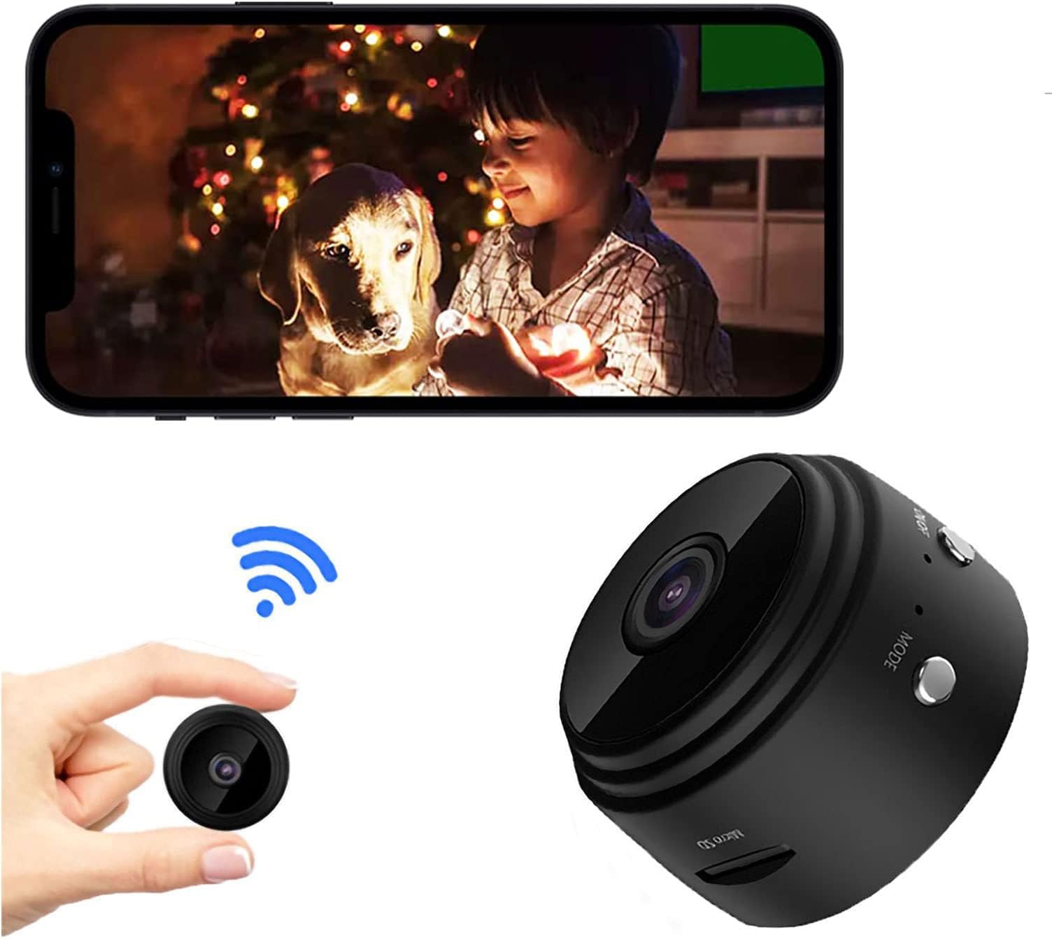 senri Mini Security Camera, 1080P HD WiFi Home Indoor Outdoor Camera for Baby/Pet/Nanny, IP Camera Remote Viewing for Security with iOS,Android Phone APP(Video Only)