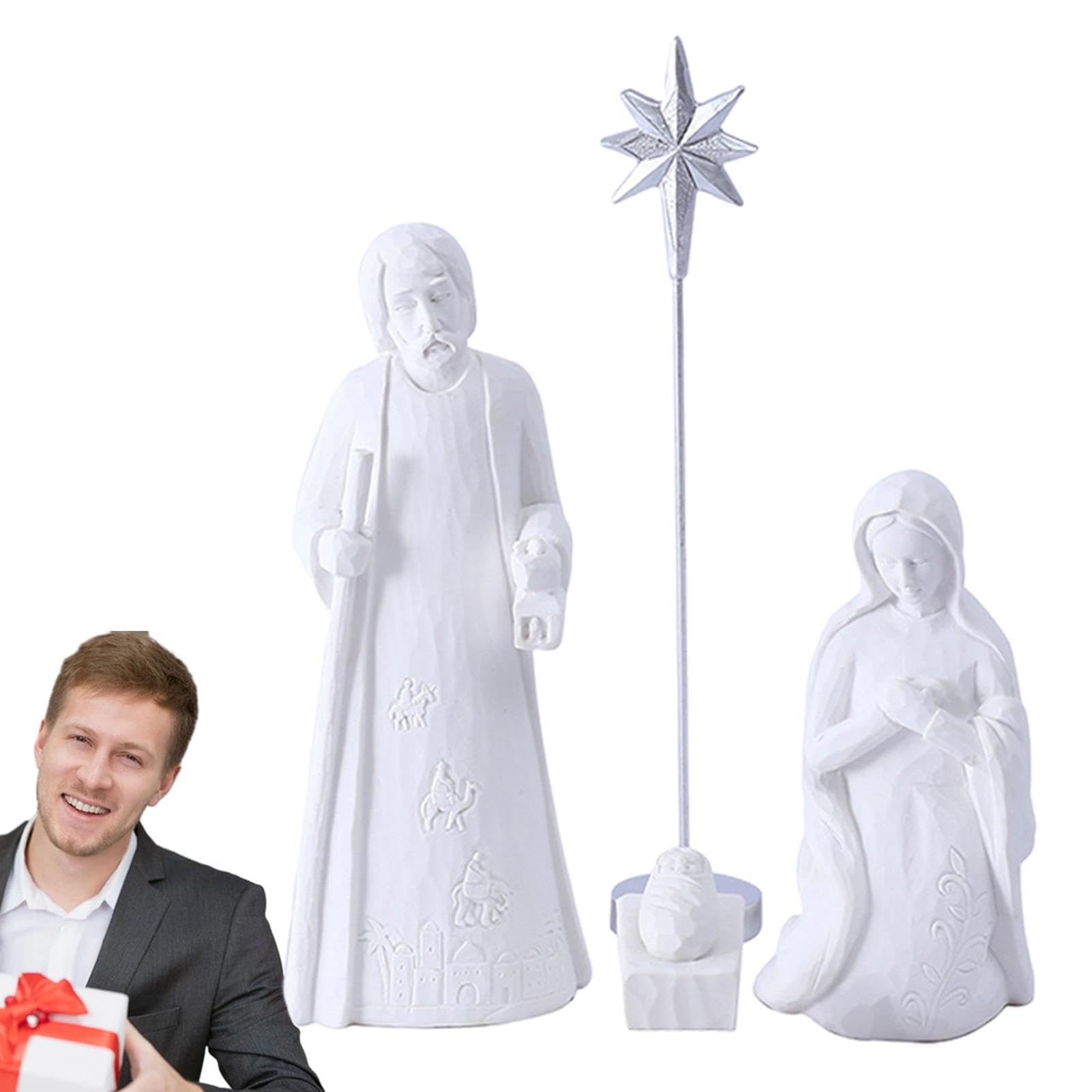Generico Zestaw figurek do szopki, zestaw figurek bożonarodzeniowych z
