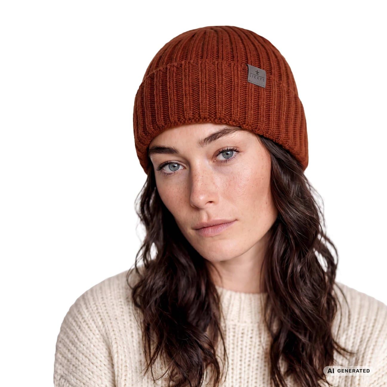 LIERYS Czapka dzianinowa sciagaczowa merino Wyprodukowano w Niemczech Unisex Jesien Zima