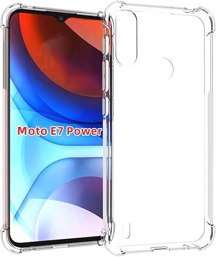 Funda para Motorola E7 Power Clear TPU Moto E7i Power Cuatro Esquinas Cubierta Protectora Transparente Suave Funda