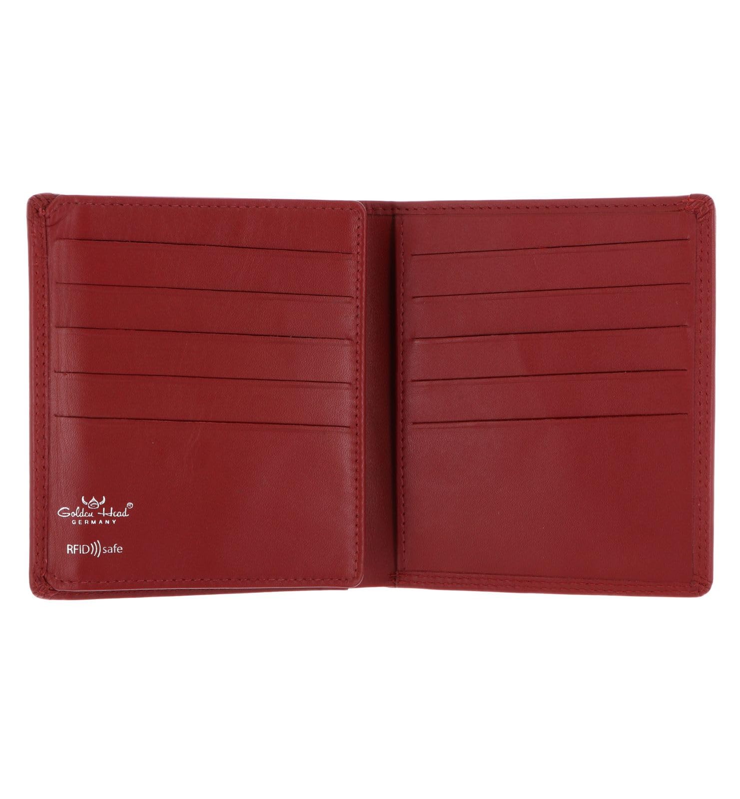 Golden Head RFID Protect Kombischeintasche Ohne Münzfach Polo 1255, Rot, Taille unique, Nowoczesny i wyrafinowany
