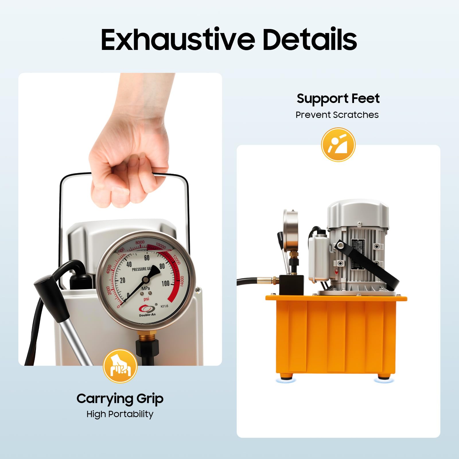 Bomba hidráulica eléctrica 750 W 220 V unidad hidráulica bomba electrohidráulica bomba electrohidráulica bomba 2 – 70 Mpa, depósito de combustible de 7 L, para elevación, impresión, flexión
