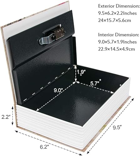 Miniatura 7 de KYODOLED Caja de dinero con cerradura con cerradura, caja de dinero con bandeja para efectivo, caja fuerte con cerradura con llave, organizador de