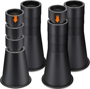 Heavy Duty Bed Risers Adjustable Furniture Risers for Beds, Sofas, Tables, and Chairs Supports up to 1500 Lbs12 Inch,Stackable,Set of 4
