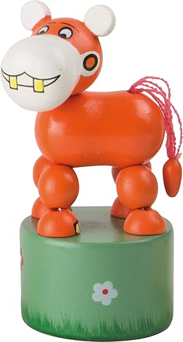 Miniatura 3 de small foot 7924 Animales bailarines de madera África, juego de 6, figuras que se mueven y se balancean cuando se presiona la base, grandes piezas de