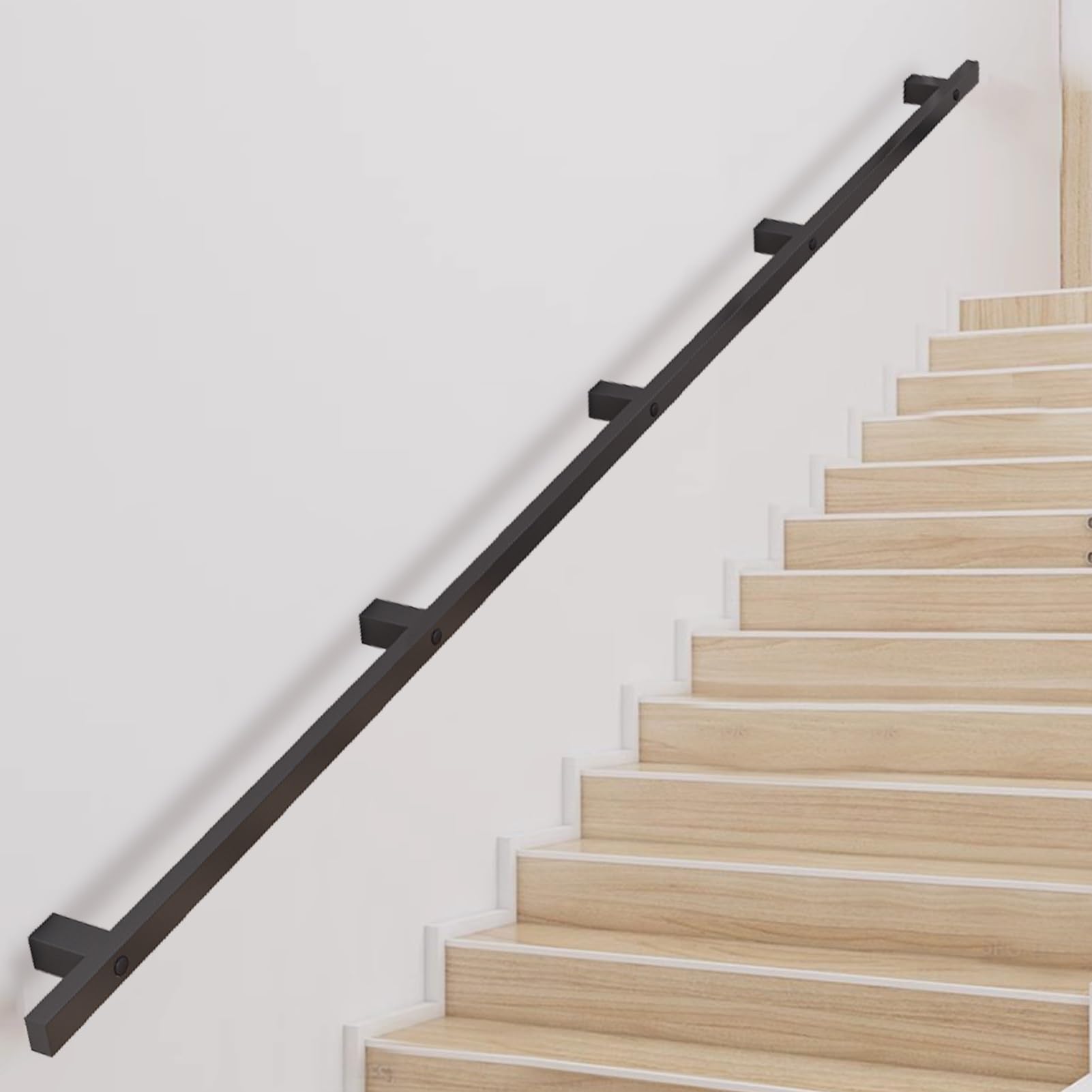 Kit de rampe d'escalier 280 cm avec support mural intérieur Liyadolaam