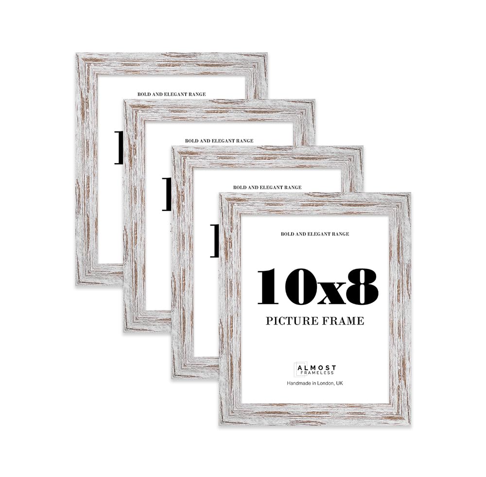 10x8 Photo Frame, Display 10x8 Pictures (25.4 x 20.3cm) Picture Frame for wall Display - Distressed Wood - 4 Pack — image 1