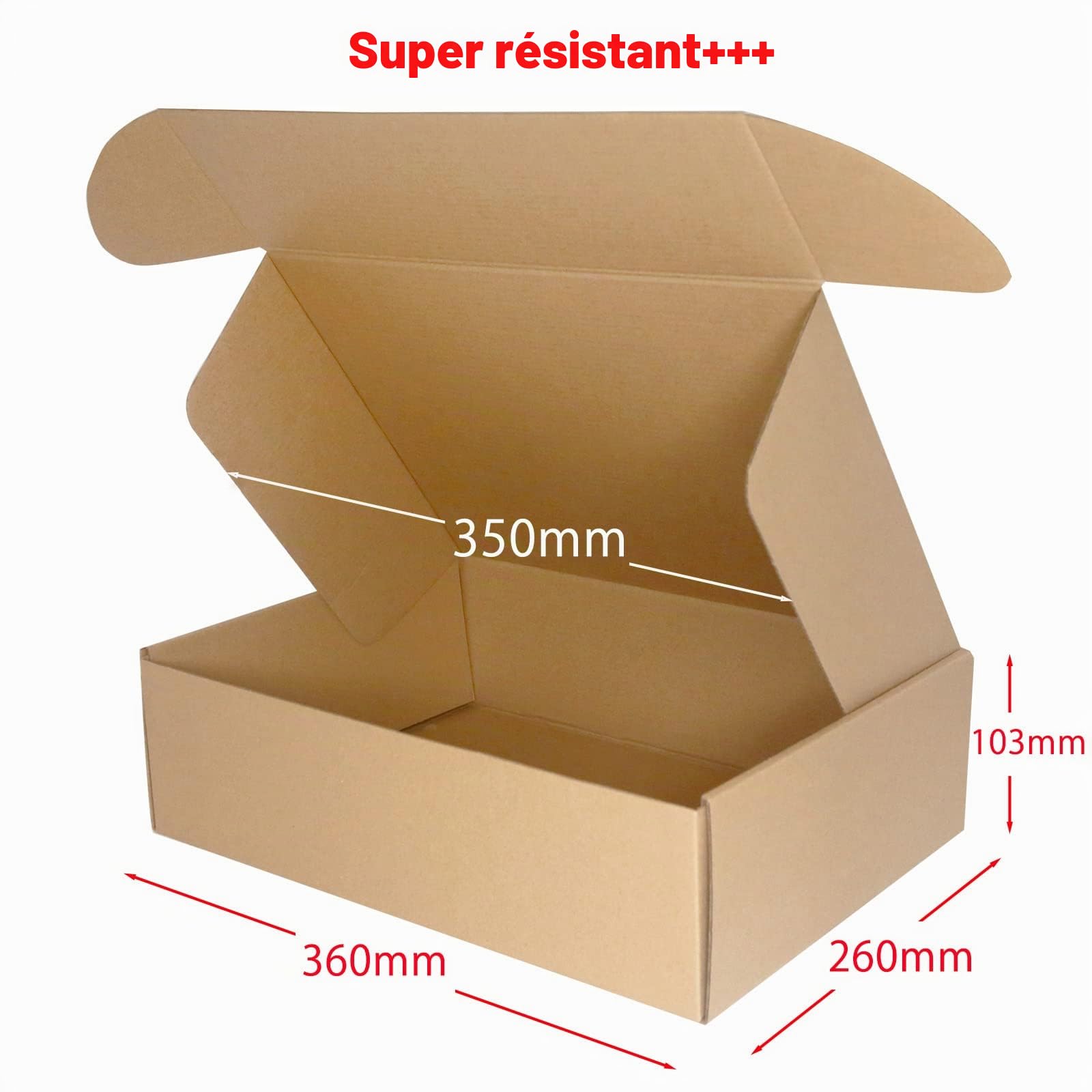 360×260×103mm Boîtes postales pour petits colis Boîtes en carton ondulé pour l'expédition, Boîte d'expédition postale brune pour les petites entreprises, le stockage ou l'emballage de cadeaux (10 Pcs)