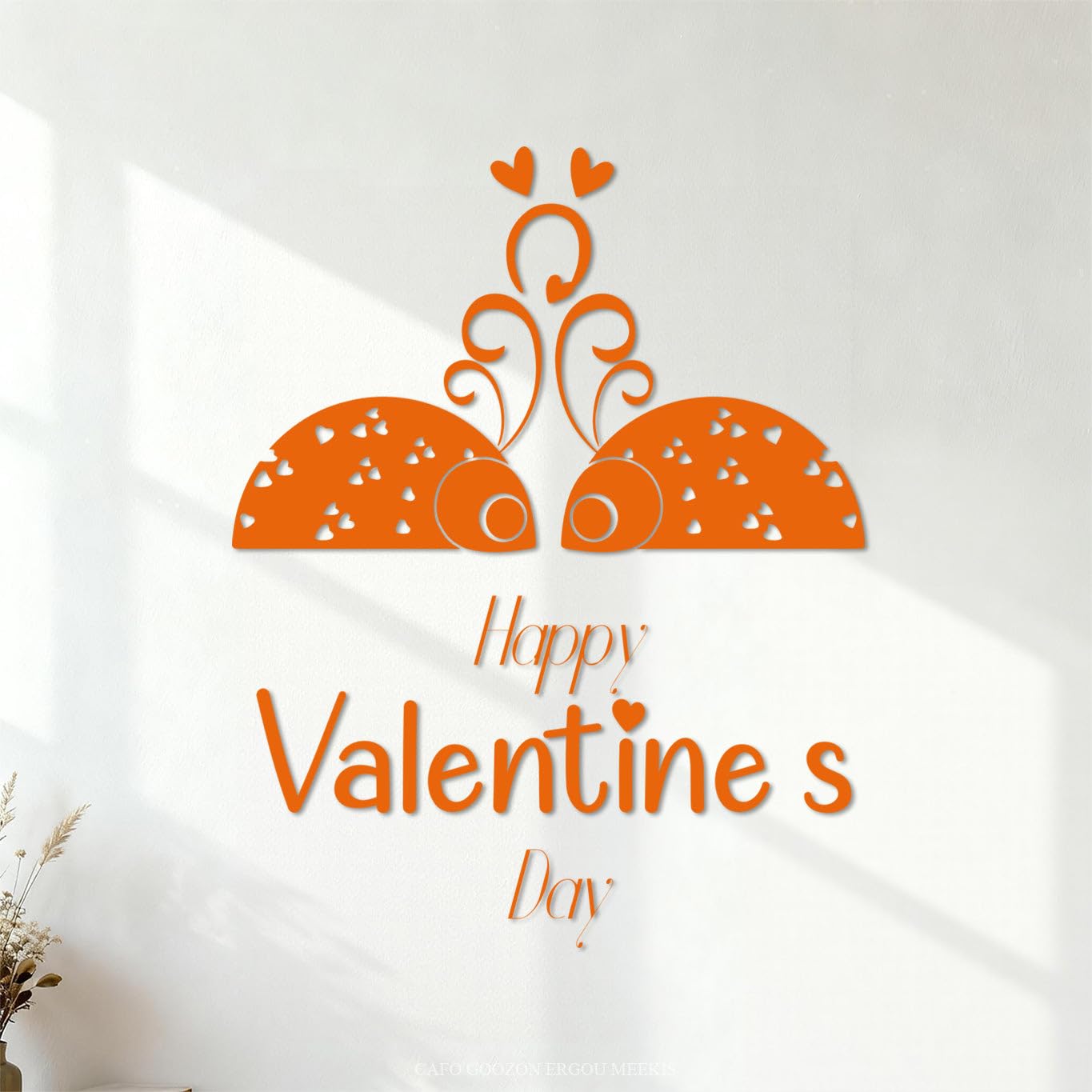 Vinyl Wall Stickers Valentine Day 34x43.1cm Multiple Size Options Orange