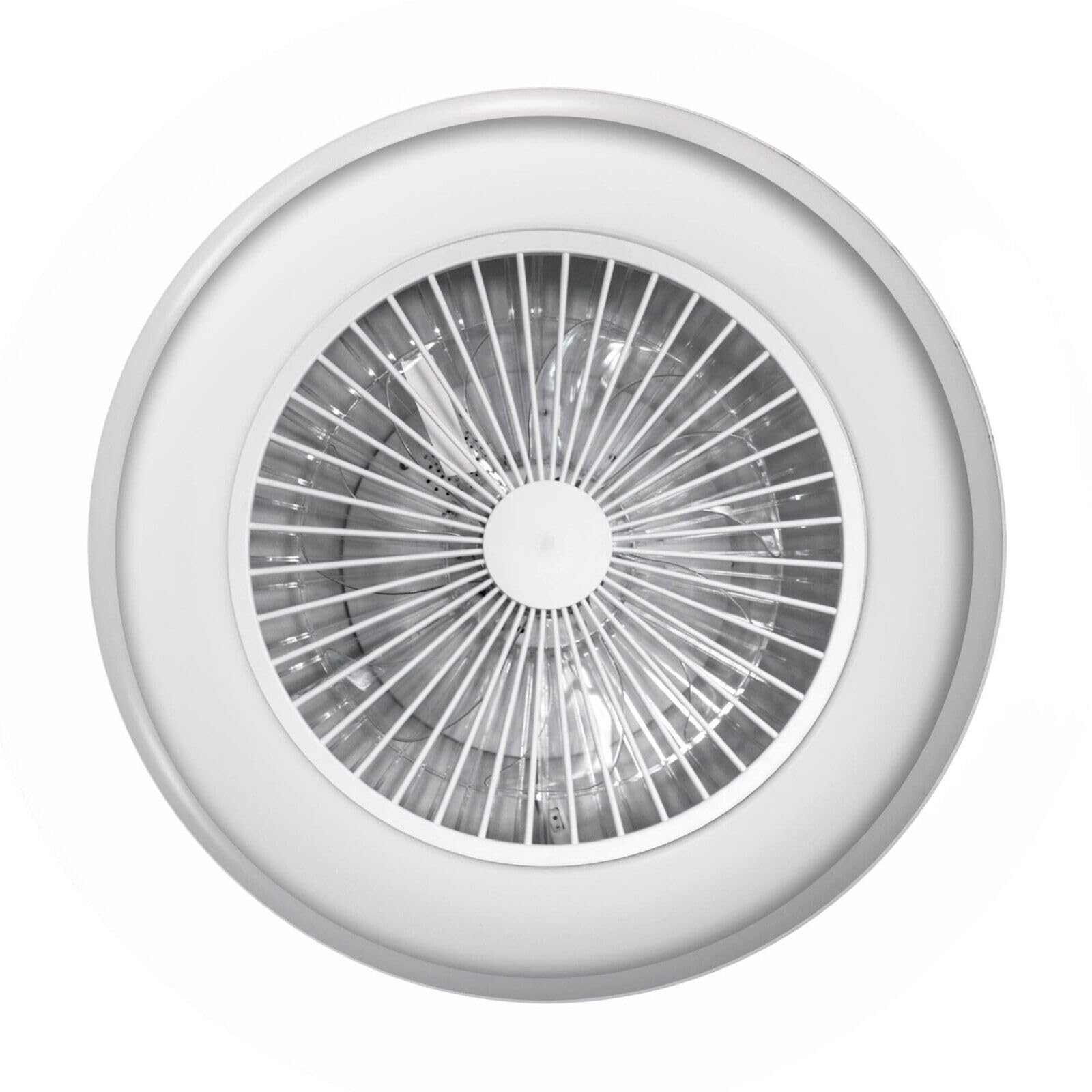 Partenopea Lampadario ventilatore 6 velocità Plafoniera moderna a LED con telecomando e gestibile da APP cambia 3 tonalità luce bianca, dimmerabile 62W per interni casa cucina soggiorno (Ufo)