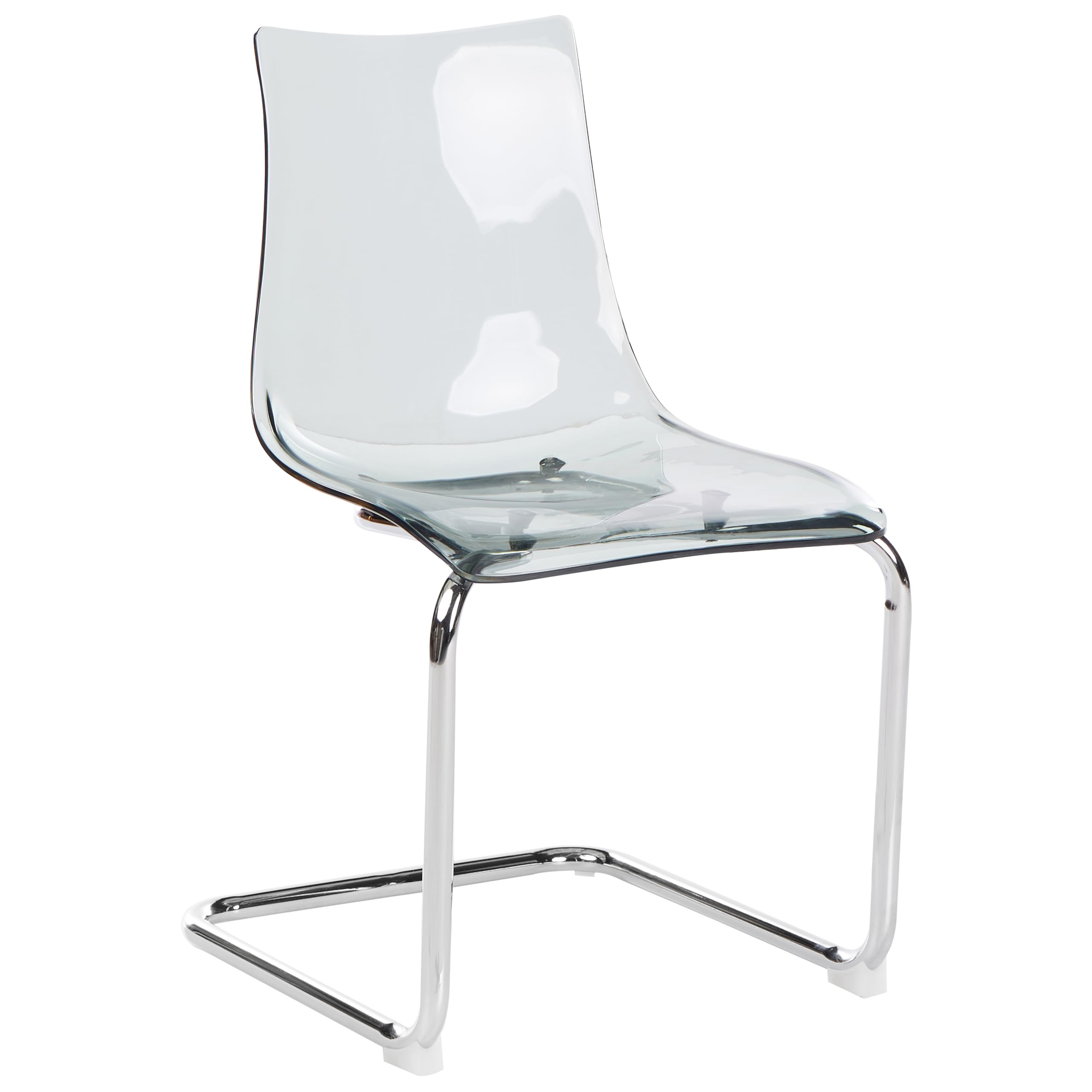 Beliani Esszimmerstuhl 2er Set Kunststoff transparent schwarz Freischwinger Marshall