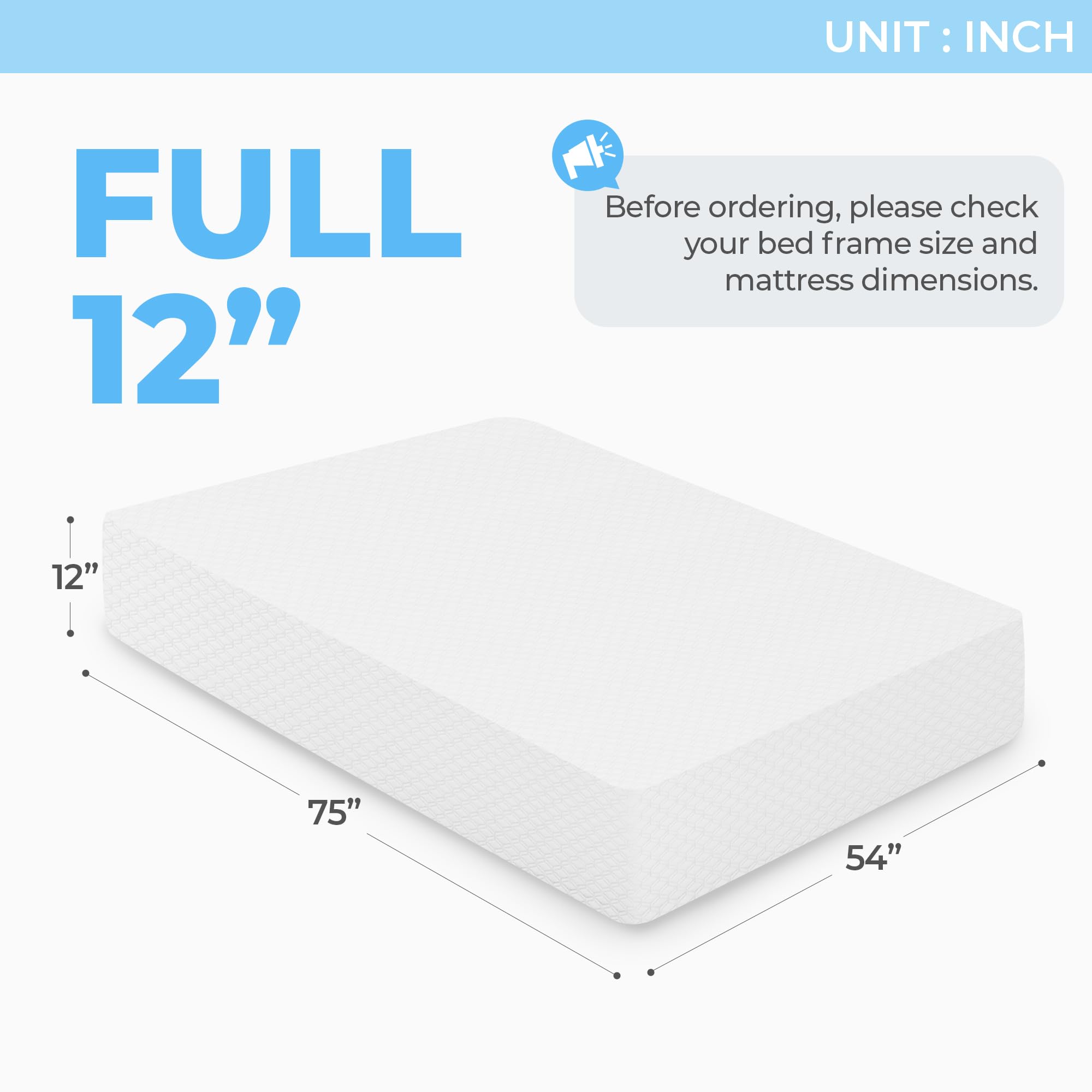 Condition photo showing New/Like New for neo sleep 12 inch full cooling gel memory foam mattress for cool sleep medium firm pressure relieving certipur-us certified foam, comfort & supportive mattress in a box fiberglass free (full, 12 in)