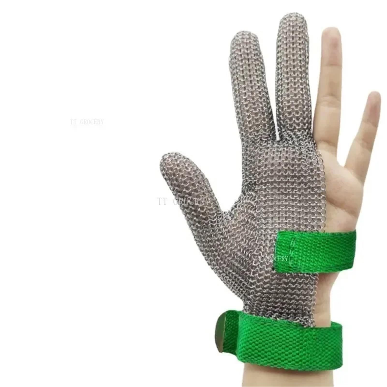 1PC Siatkowe rękawice rzeźnicze Ochrona rąk Rękawice robocze odporne na przekłucia Rękawice ochronne odporne na przecięcia Stal nierdzewna Metal Odporny na przebicie(L)