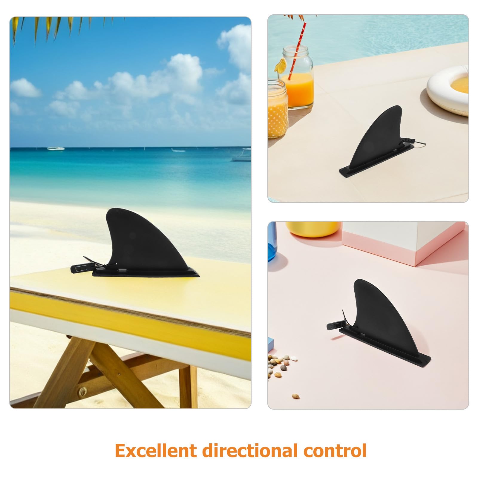 Mikikit Accesorios para Tablas de Paddle Surf y Kayak, Juego de 4 Aletas Desmontables de 4,5 Pulgadas, Diseño Hidrodinámico y Sistema de Fijación Rápida para Aguas Poco Profundas