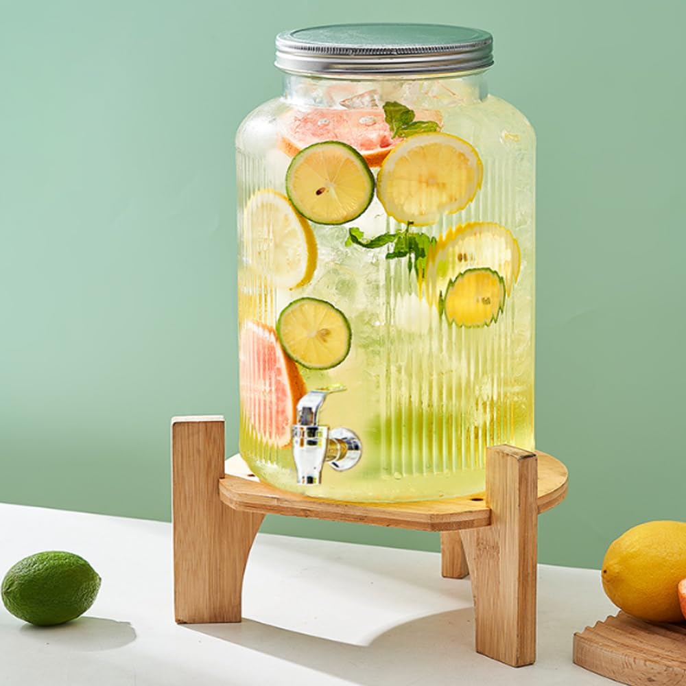 1 Gallon Large Glass Drink Dispensers With Stand For - View #2