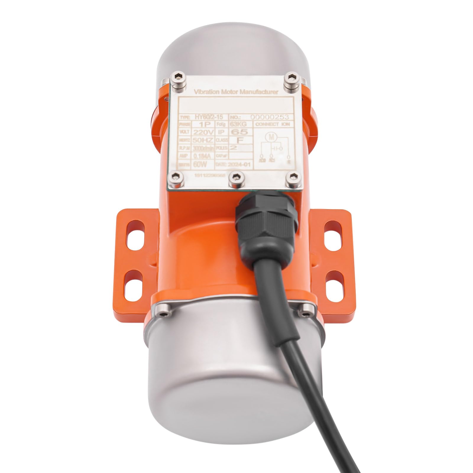40/50/60W Vibrationsmotor mit Drehzahlregler 220V 50Hz, 9 Geschwindigkeiten 1P Rüttelmotor 1000~3000U/min Mehrzweckmotor für Bergbau Metallurgie Kohle Elektrizität Bauwesen (60, Watt)