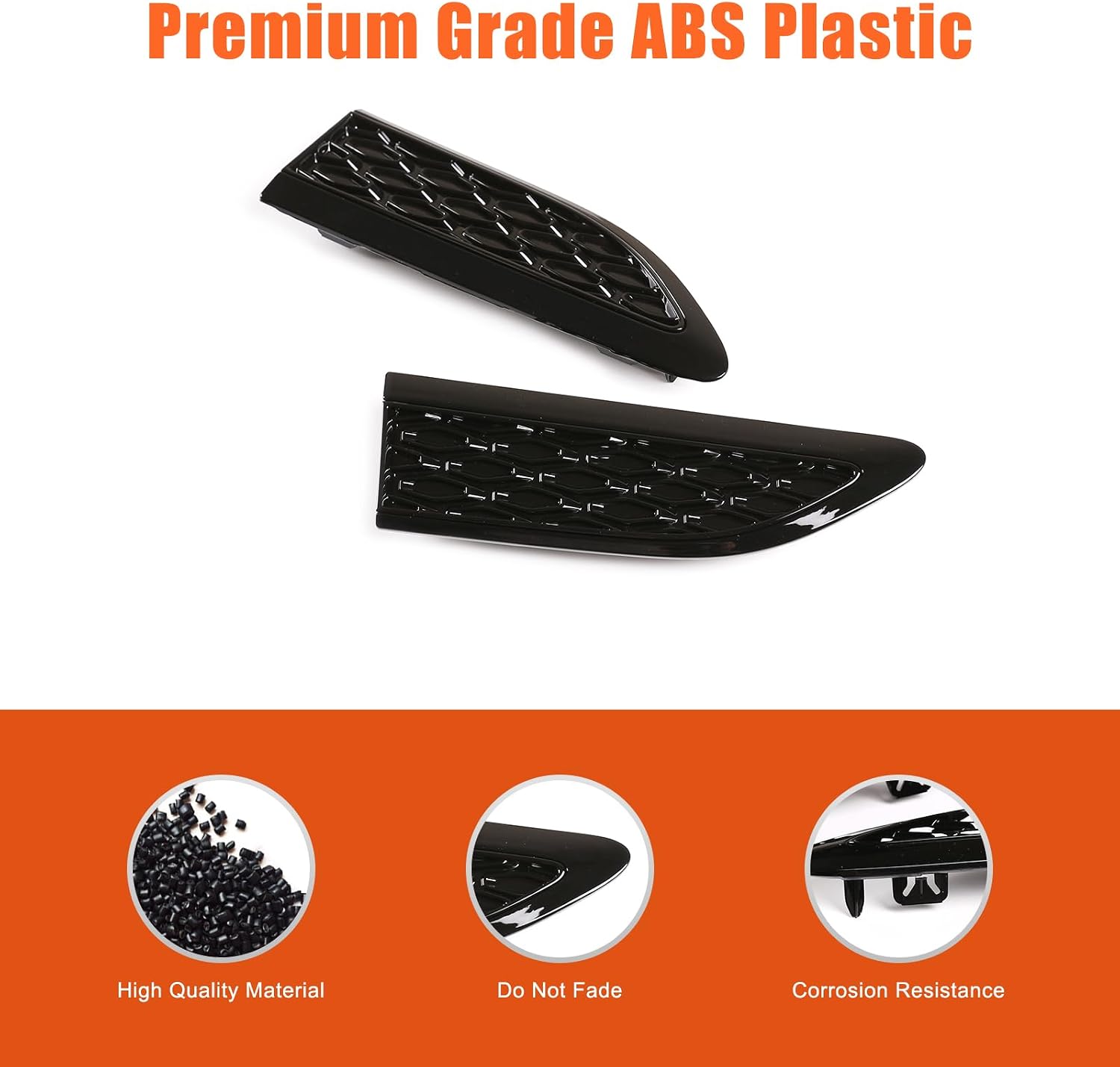 Side Vent Simulator Fender Black Honeycomb Compatible with Discovery Sport,Leaf Board Protection Cover,Replacement