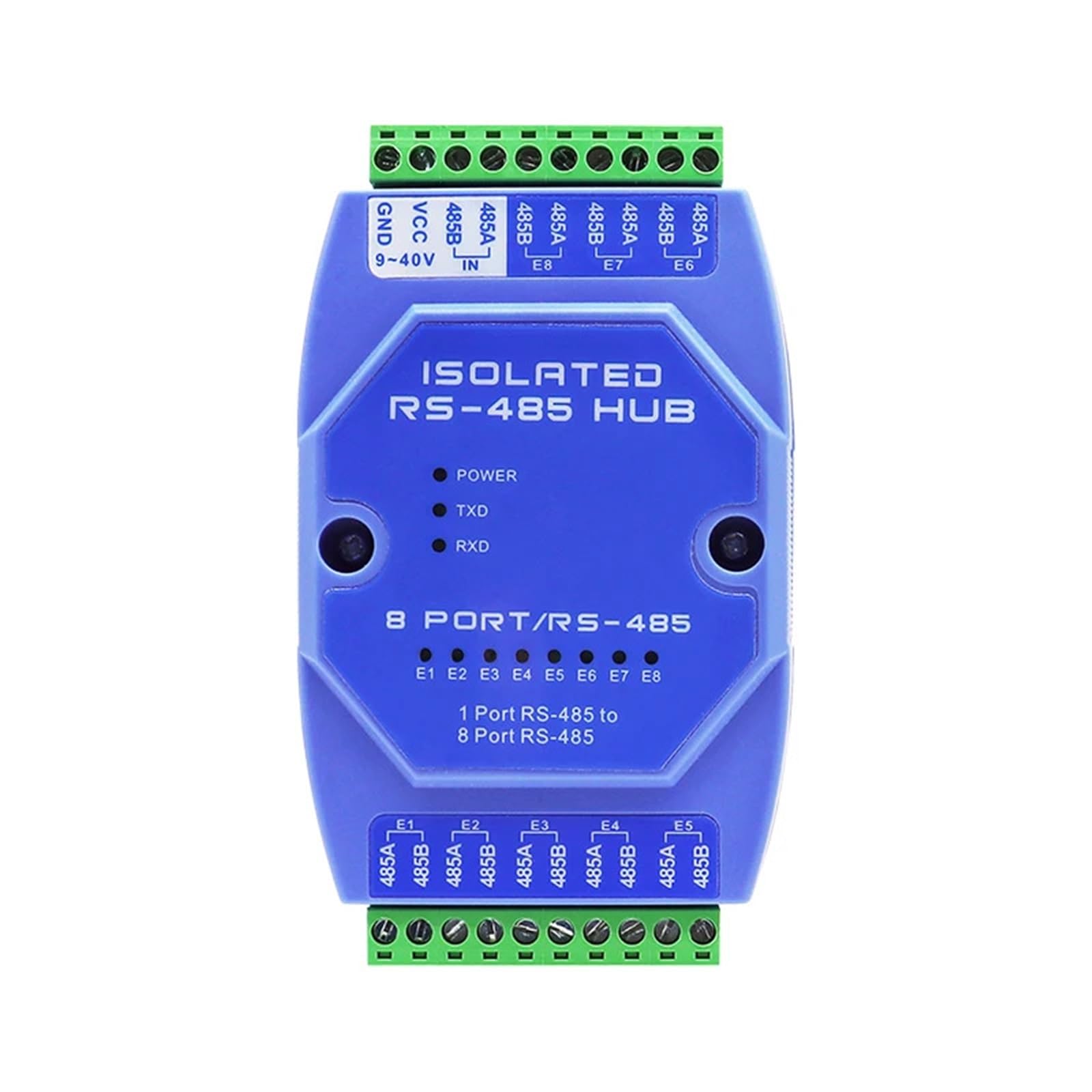 8-Port RS485 HUB 8-Channel Splitter Sharer Industrial Grade Optically Isolated Repeater Guide Rail Collector Distributor Divide(4Port HUB)