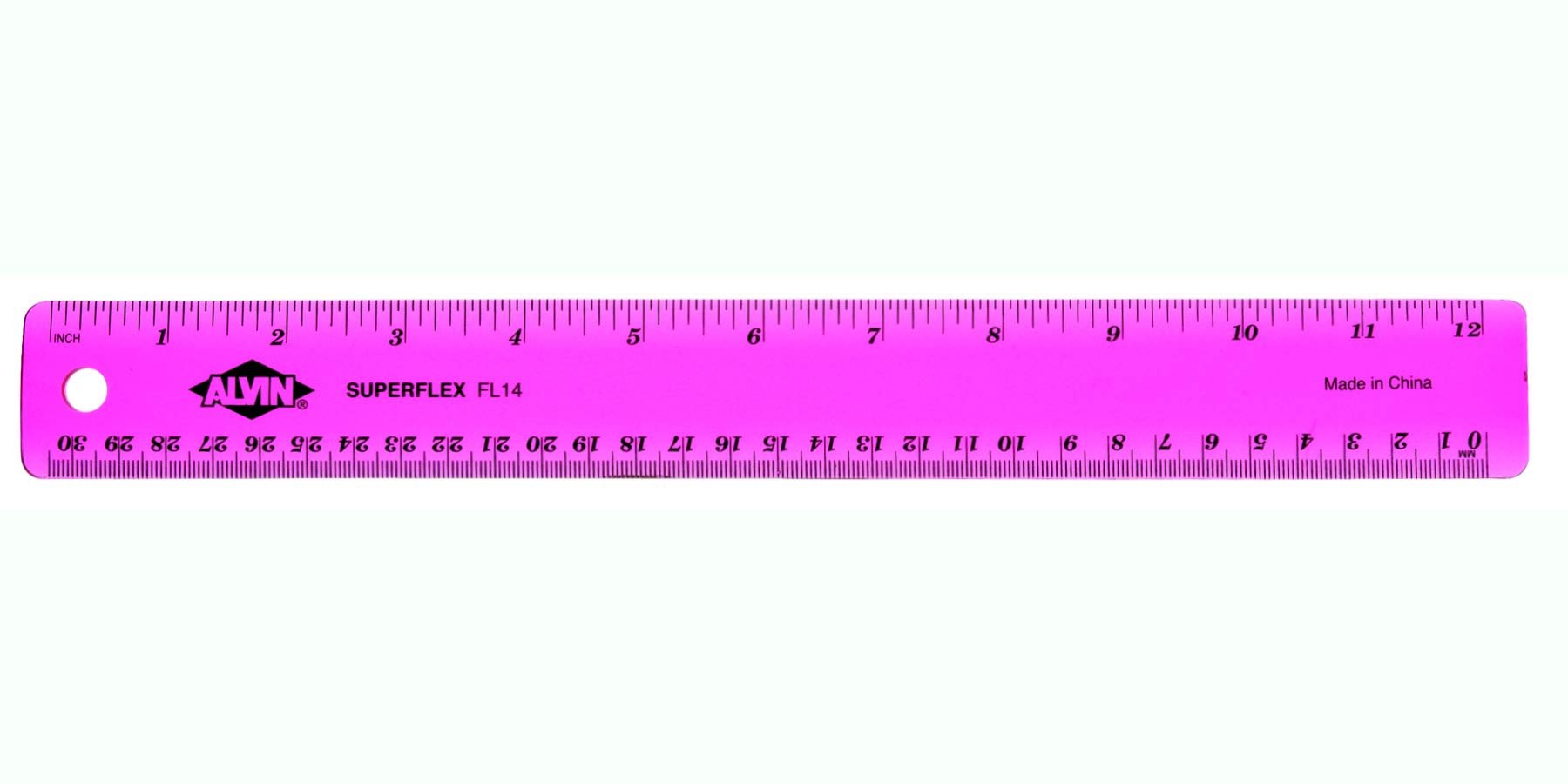 ALVINFL14, Plastic Superflex Ruler, Flexible and Virtually Indestructible - 12 Inches