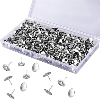 600 Pieces Steel Thumb Tacks, Flat Metal Push Pins Thumbtacks Silver Round Head Thumb Tacks for Office Wall, Maps, Photos, Cork Board, Bulletin Boards