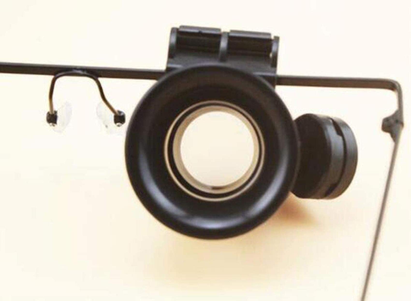 Lupa de Diadema 20X con luz LED, Lupa de Lectura Manos Libres montada en la Cabeza, Lupa de Reloj, reparación electrónica, A/A (A)