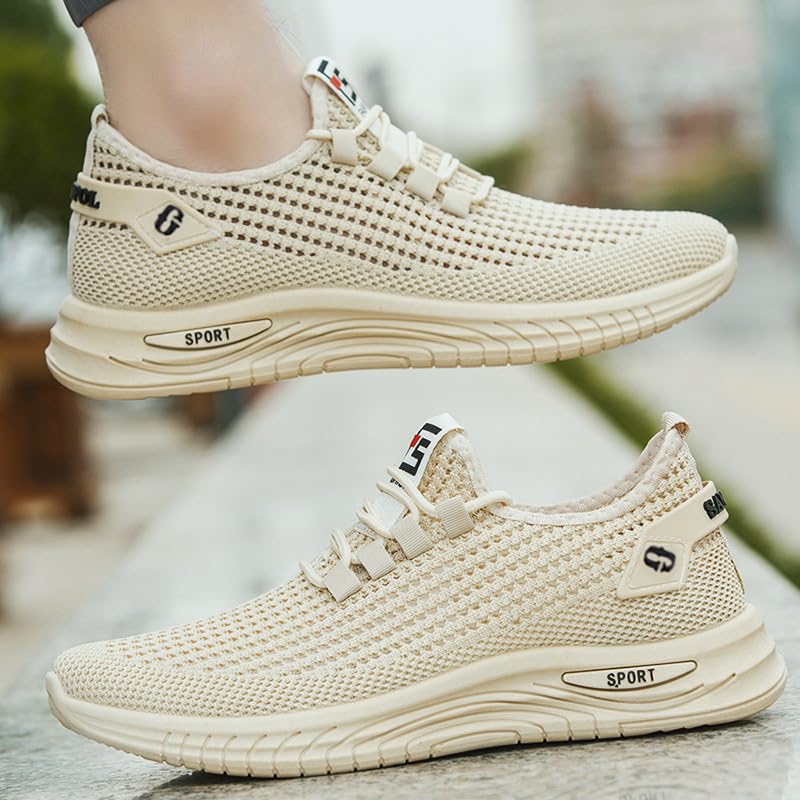 Men's Perforated Breathable Casual Sneakers - Lightweight Lace-Up Walking Shoes with Soft EVA Insole for Summer & Spring2