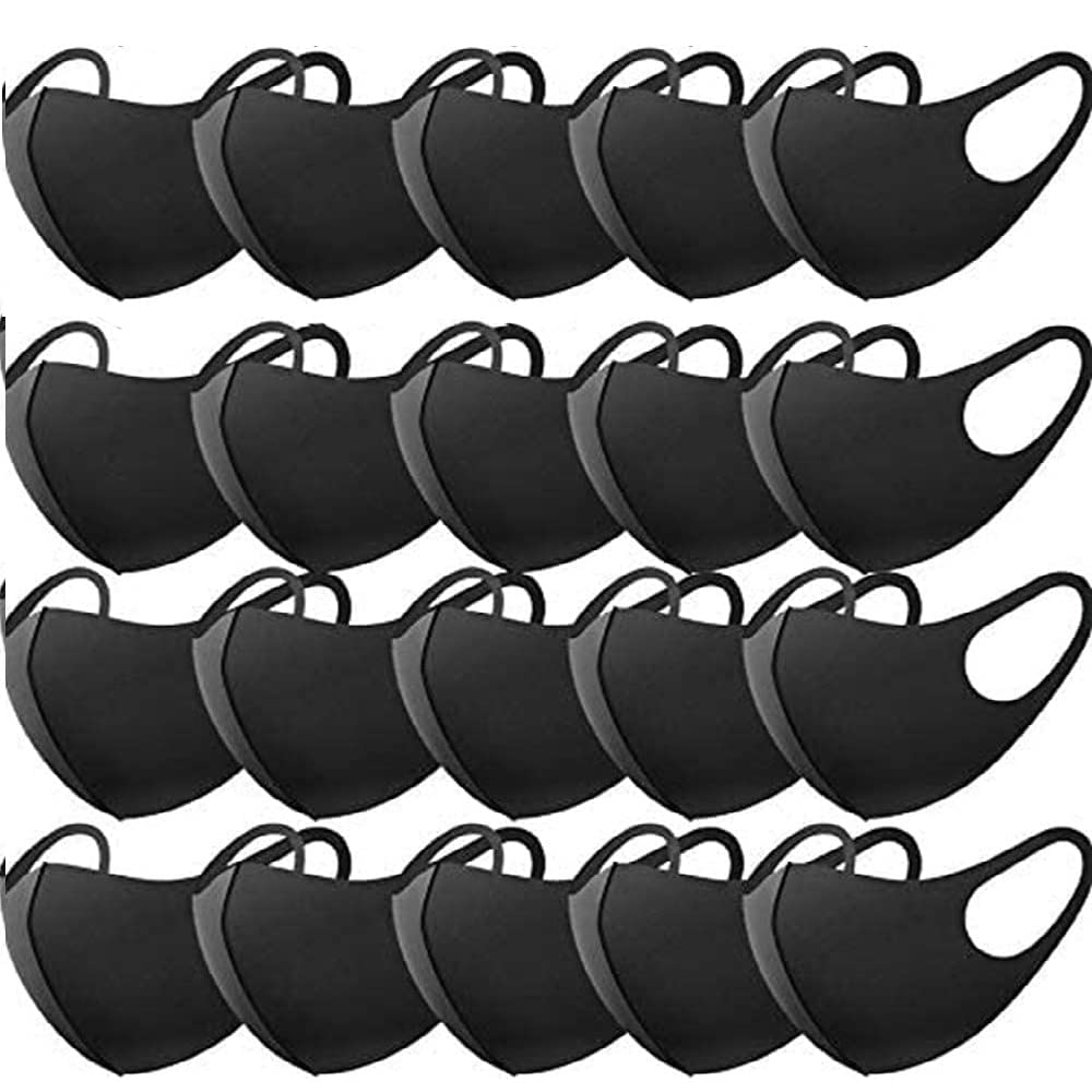 Reusable Cotton Fabricï¼Å’Fashion Protective, Unisex Black Dust Cotton, Washable (Black-20PCS)