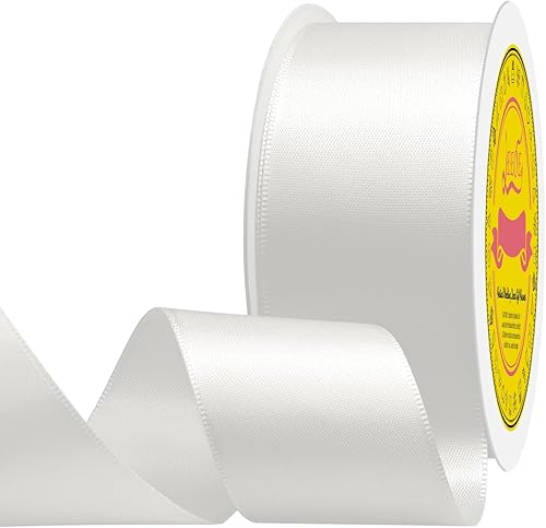 Miniatura 775 de Cinta de satén verde esmeralda de doble cara de 1-1/2 pulgadas x 50 yardas, cinta de poliéster verde esmeralda para envolver regalos, muy adecuada