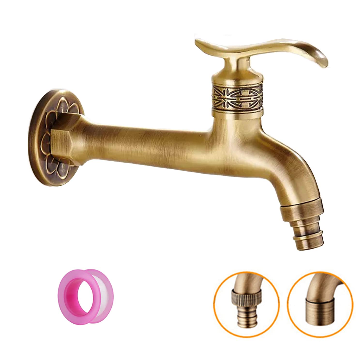 Lungo Manico in Ottone Antico Rubinetto Acqua Fredda Rubinetto Bagno Mop Piscina Lavatrice Giardino Decorativi Rubinetti Tubo da Giardino