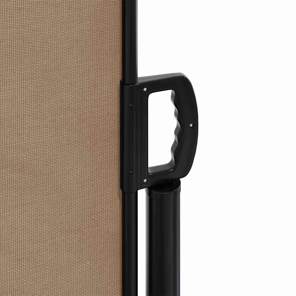 Tenda laterale estensibile, 200 x 500 cm, tortora, per balcone, terrazza, giardino, resistente ai raggi UV, protezione da sguardi indiscreti, resistente alle intemperie