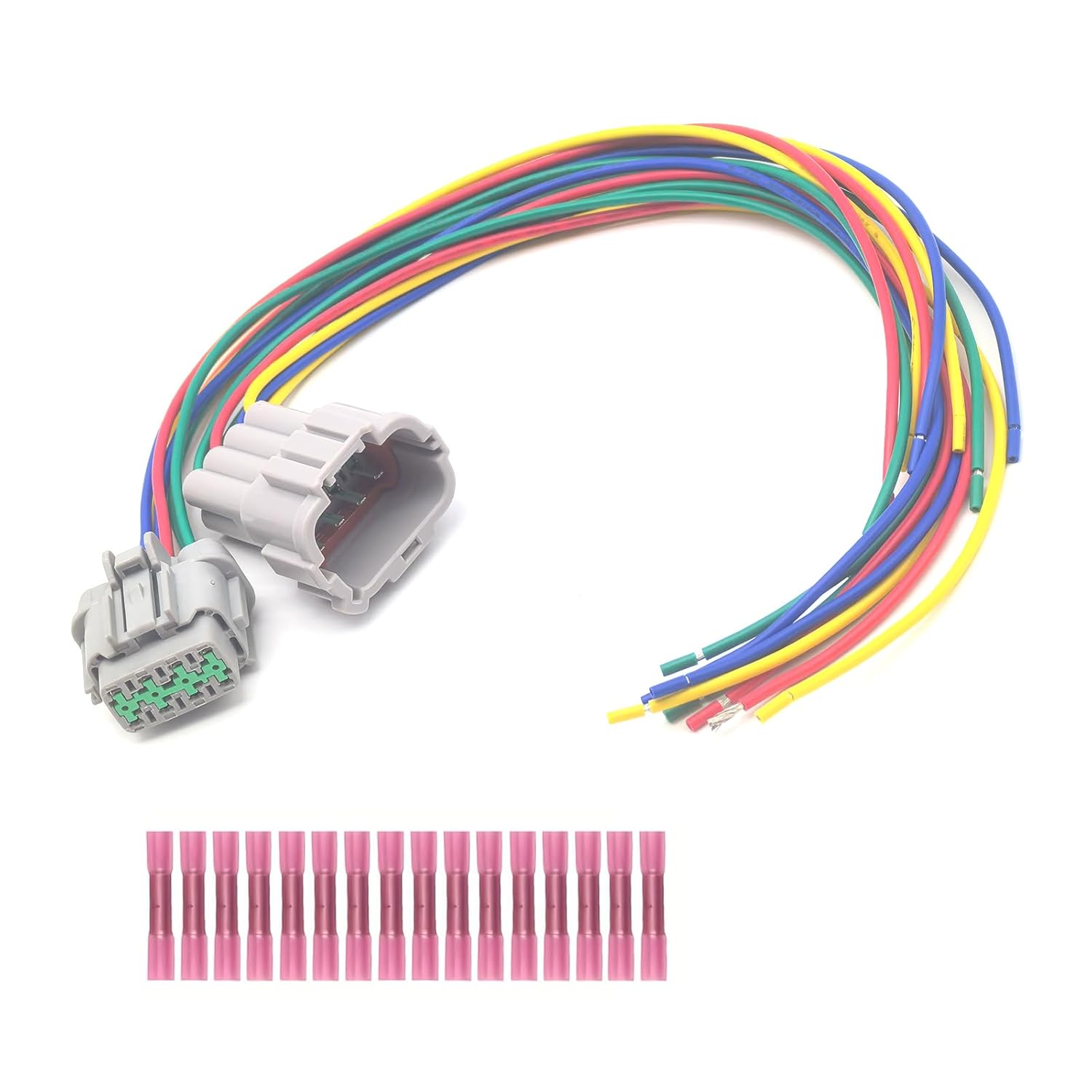 Headlight Car Harness Compatible with Nissan 350z, 8 Pin HID Wiring Plug kit Male and Female Connector Pigtail