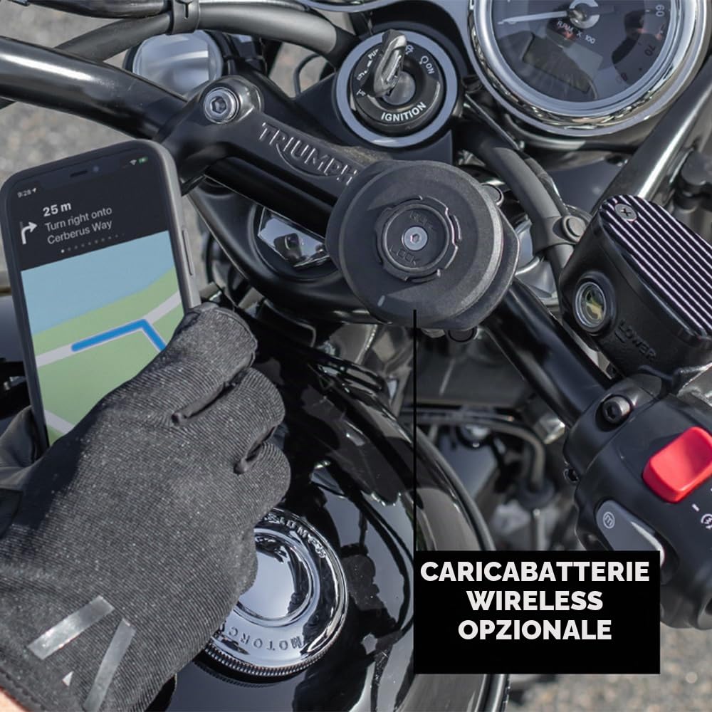 Quad Lock Supporto Stelo Forcella per Moto (Solo Il Supporto da Moto) per iPhone e telefoni Samsung Galaxy