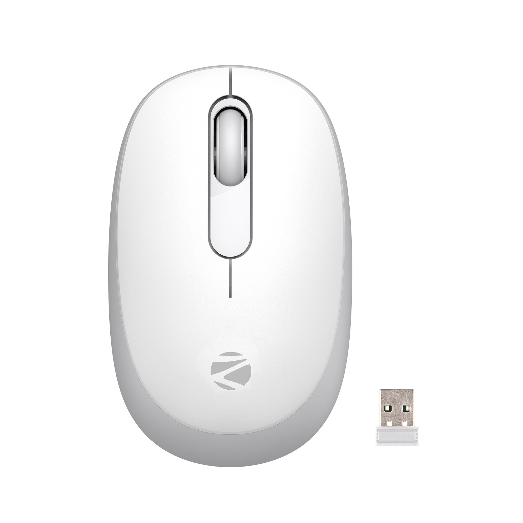 ZEBRONICS Groot Wireless Mouse, Dual Mode (2.4GHz + BT), Upto 1600 DPI, Silent Operation, 3 Buttons, Comfortable & Ergonomic, for Mac | Laptop | Computer, with 2 Years Warranty (White+Grey)