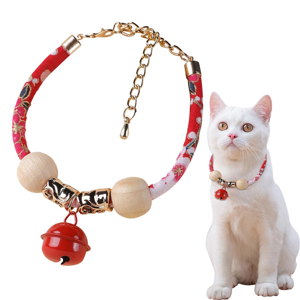 Qpets Cat Collar With Red Bell, Cute Cat Collar Adjustable Cat Collar Flea Prevention Cat Collar Natural Pet Friendly Camphor Wood Balls (Medium), 10 Centimeters (B0CYLPMBGZ) Amazon Price History, Amazon Price Tracker