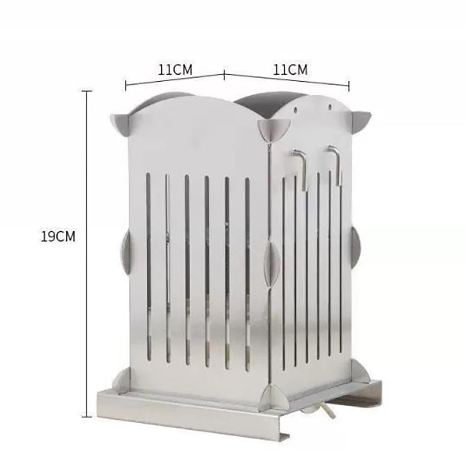 Scatola per kebab in acciaio inox, lunghezza regolabile, facile da pulire, ideale per ristorante, cucina, barbecue e campeggio, perfetta per gli appassionati di grigliate