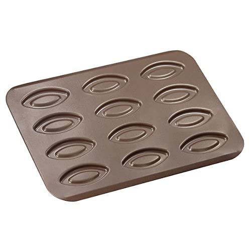 GOBEL - Plaque 12 Barquettes - 32x23,5x0,7 cm - Biscuits Pâtisserie - Acier - Revêtement Antiadhérent Bicouche Garanti sans PFAS - Qualité Professionnelle – Fabriqué en France