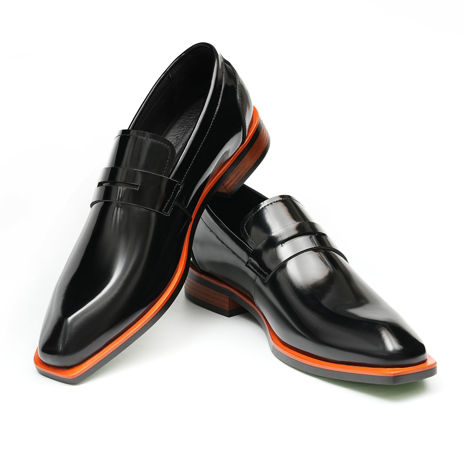 Mocassini Casual Affari in Pelle Vernice da Uomo Scarpe Slip On Basse Formali