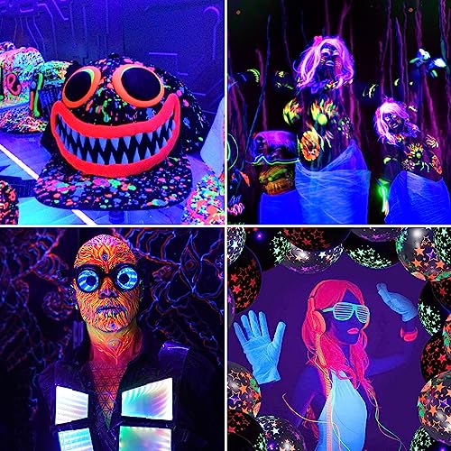 Katomi 100W Schwarzlicht-Strahler aus Aluminiumlegierung, Wellenlänge 385-400NM Schwarzlichtlampe, IP66 Wasserdichter UV-Fluter für Fluoreszierende Poster, Malerei, Halloween,GLOW-Neon-Partys