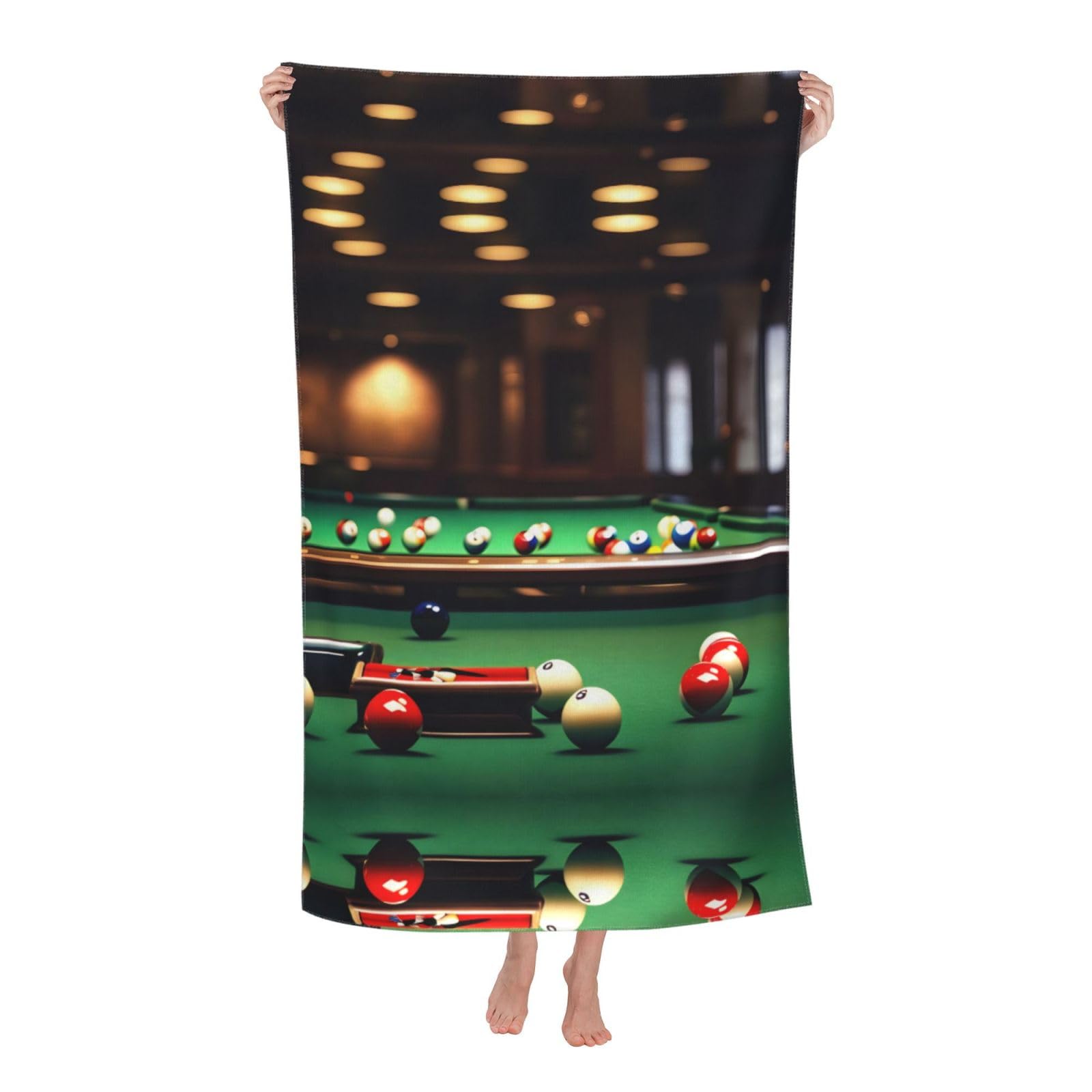 KPXXAQT Billiard Print Oversized Adult Beach Towel Quick-Dry Travel Swimming Camping Outdoor Adventures