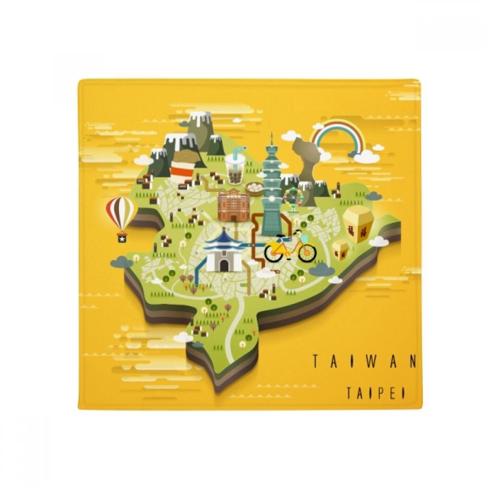Tapis pet mat Taipei Voyage Chine 80x80cm antidérapant multicolore pour sol entrée