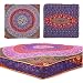 Third Eye Export Indian Mandala Floor Pillow Square Ottoman Pouf Daybed Oversized Cushion Cover Cotton Seating Ottoman Poufs Dog/Pets Bed (Purple Cover Only)