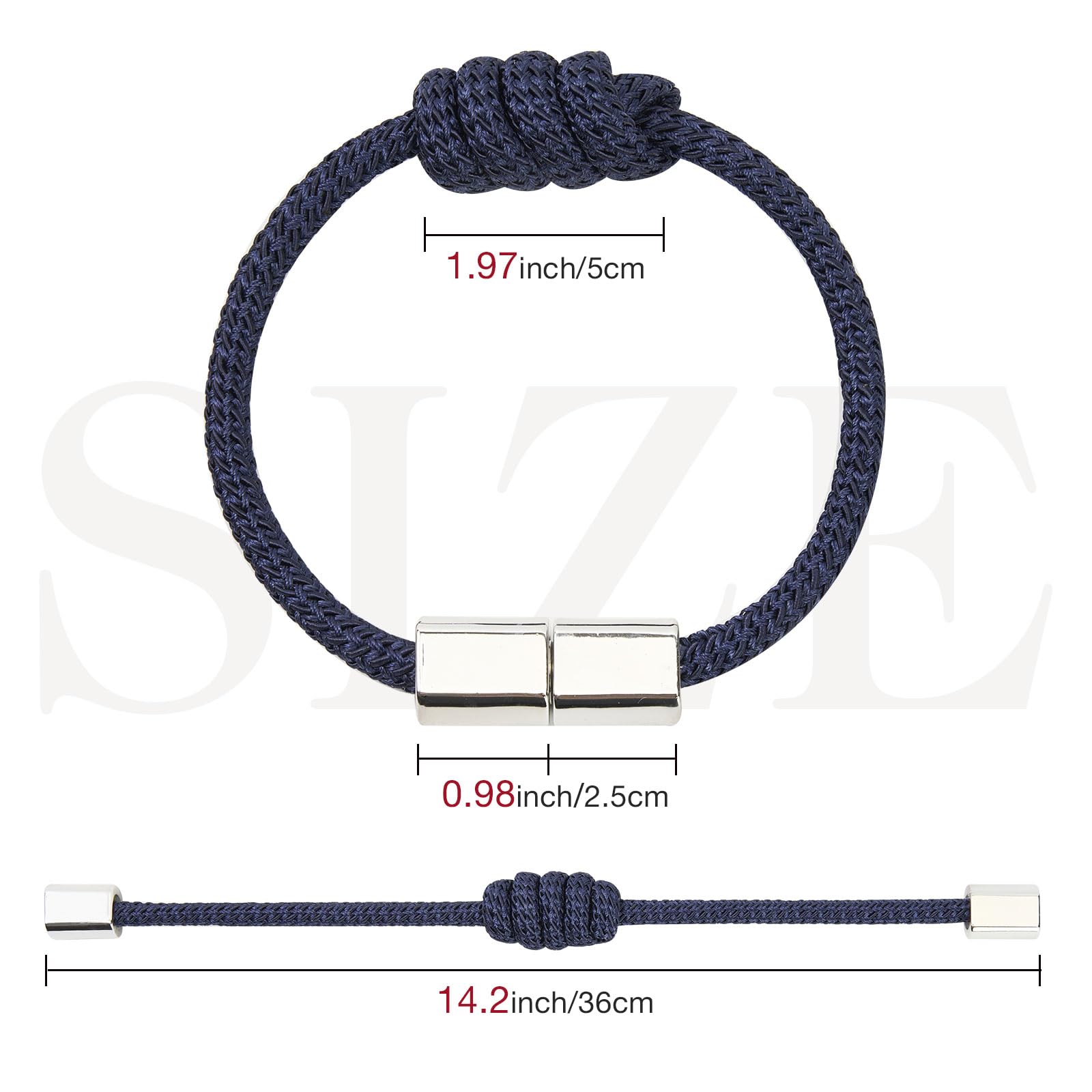 Pretty Jolly 2 Pack Mini Magnetic Curtain Tiebacks Modern Simple Style Drape Tie Backs Elegant Hand Weave Rope Knot Decorative Curtain Holdbacks for Home & Office Window Drapery (Dark Blue) - Image 4